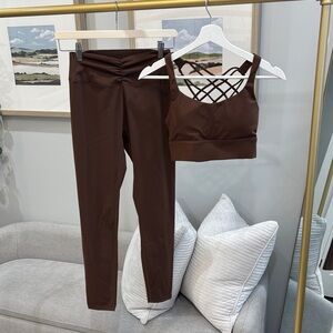 Chocolate Brown Women's Leggings and Top Set